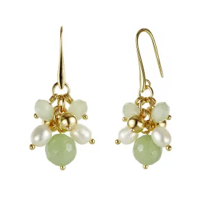 Jersey Pearl Joy Aventurine & Beryl Pearl Drop Earrings 1931570