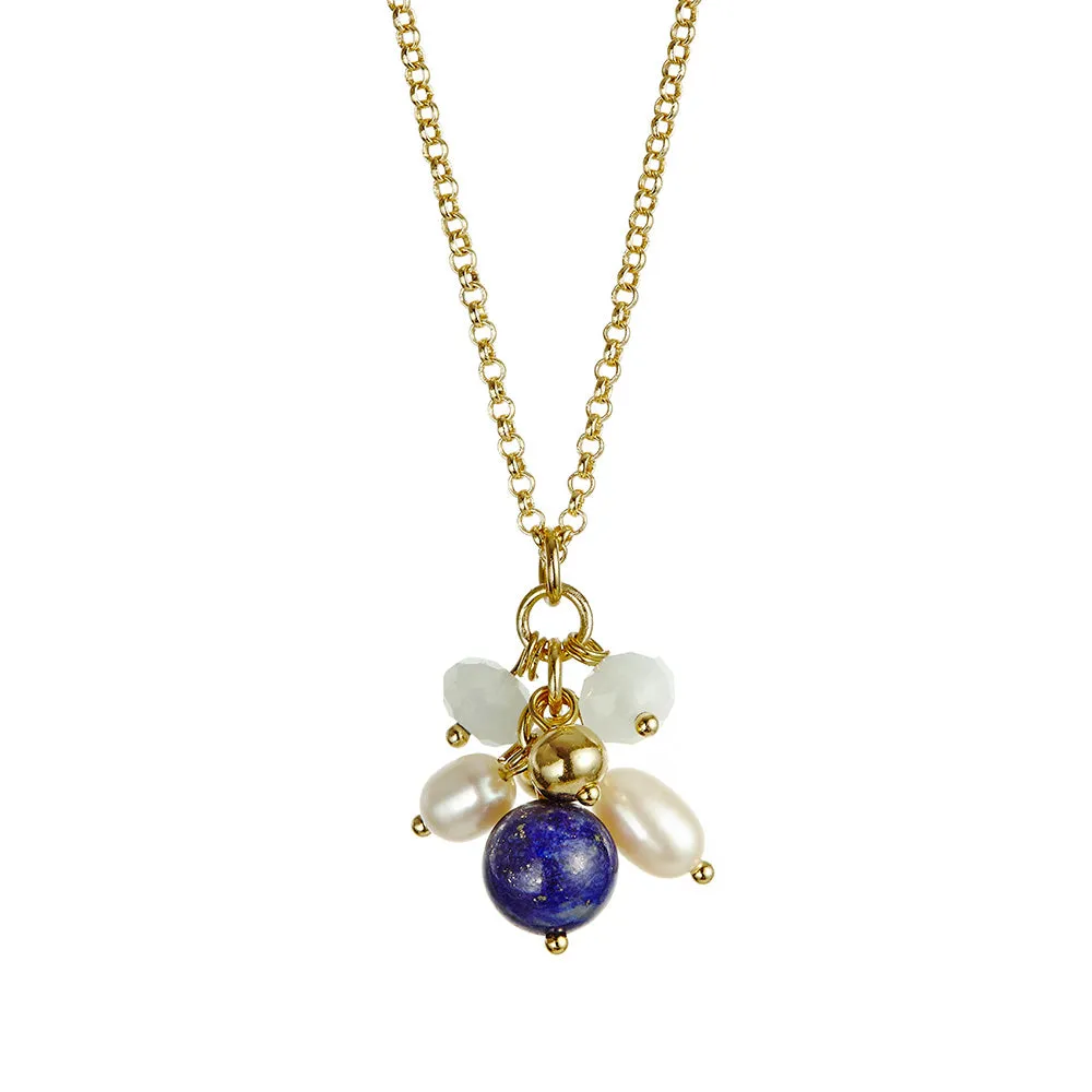 Jersey Pearl Joy Lapis Lazuli & Aquamarine Pearl Pendant 1931488