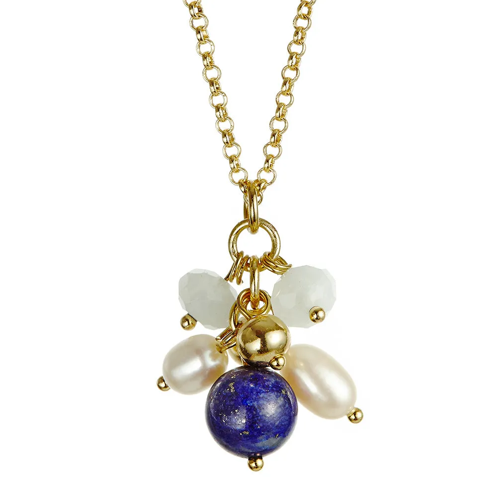 Jersey Pearl Joy Lapis Lazuli & Aquamarine Pearl Pendant 1931488