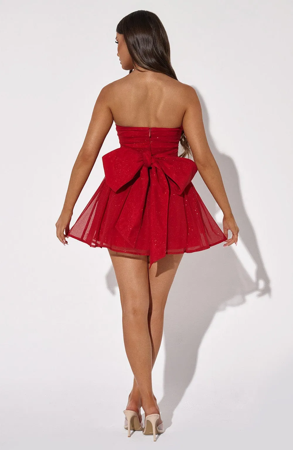 Katrina Mini Dress - Red Sparkle