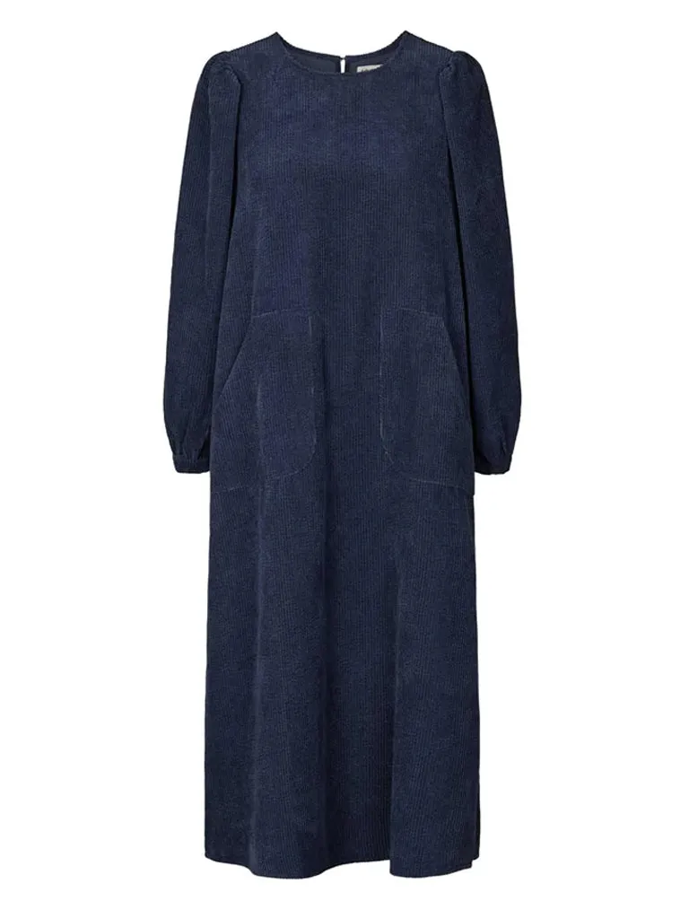 Lolly's Laundry Lucas Cord Dress in Dark Blue