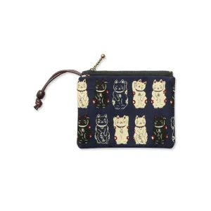 Lucky Cat Series Cotton Zippered Coin Purse