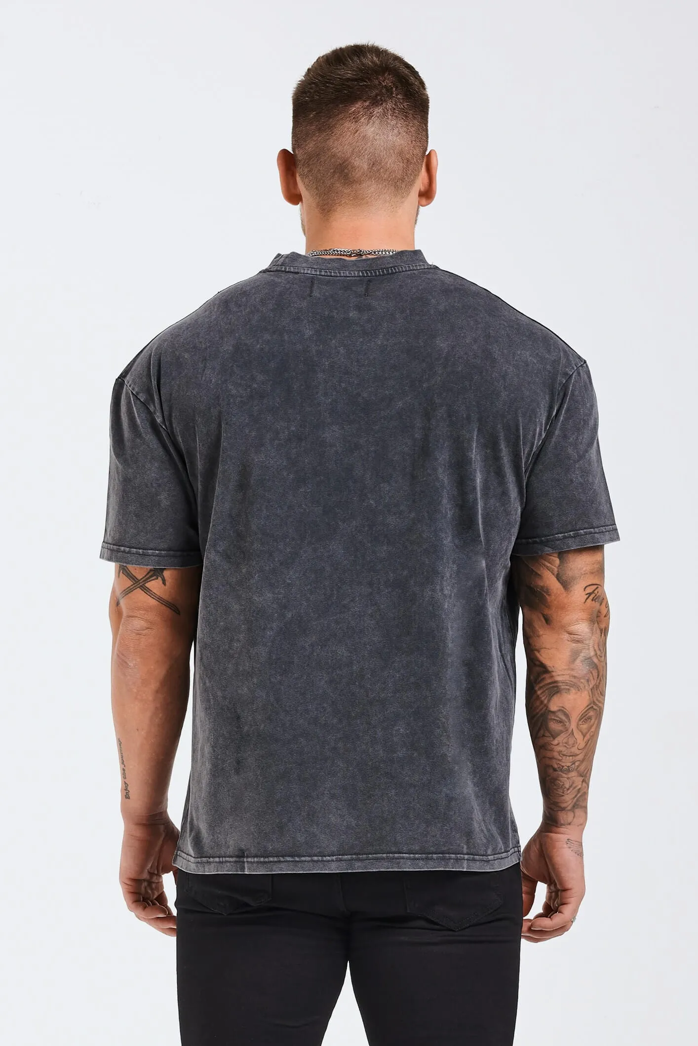 OVERSIZED 3D LOGO T-SHIRT - WASHED GREY