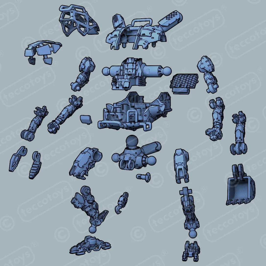 Pocket Mech™ "Construction" 3D printable action figure file (pre-supported)