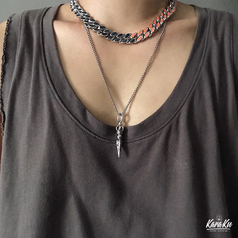 Punk Retro Vajra Dorje Titanium Pendant Necklace