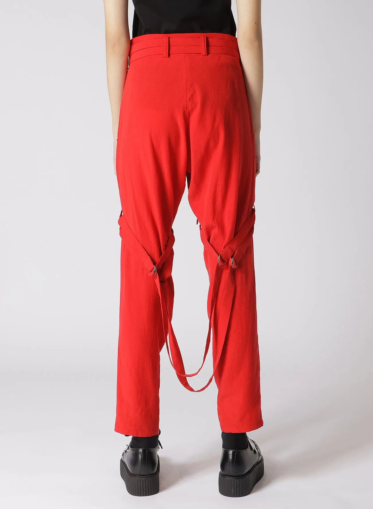 SOFT BROAD COTTON HANGING STRAP PANTS