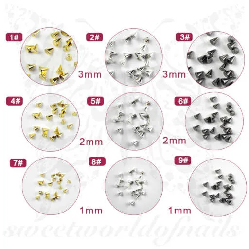 Spike Punk Metal Code Studs Nail Art