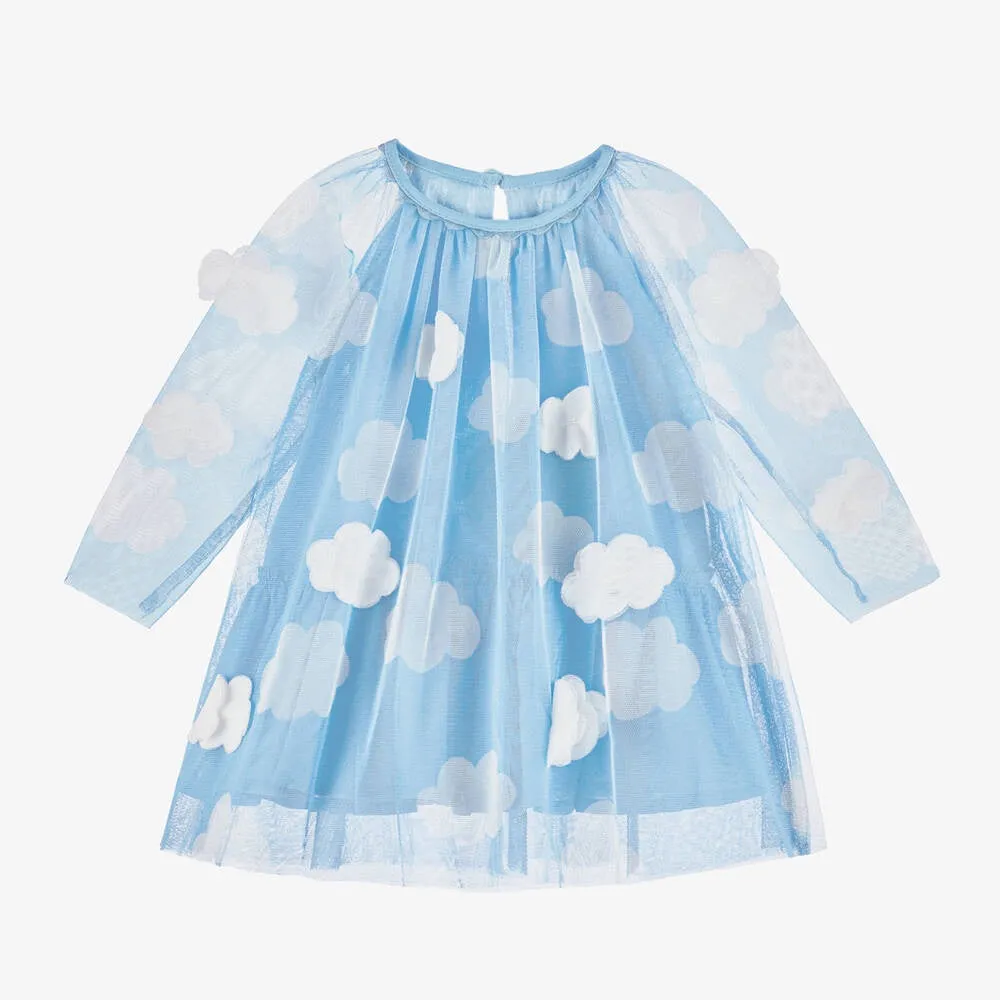 Stella McCartney Baby Girls Blue Tulle Cloud Dress