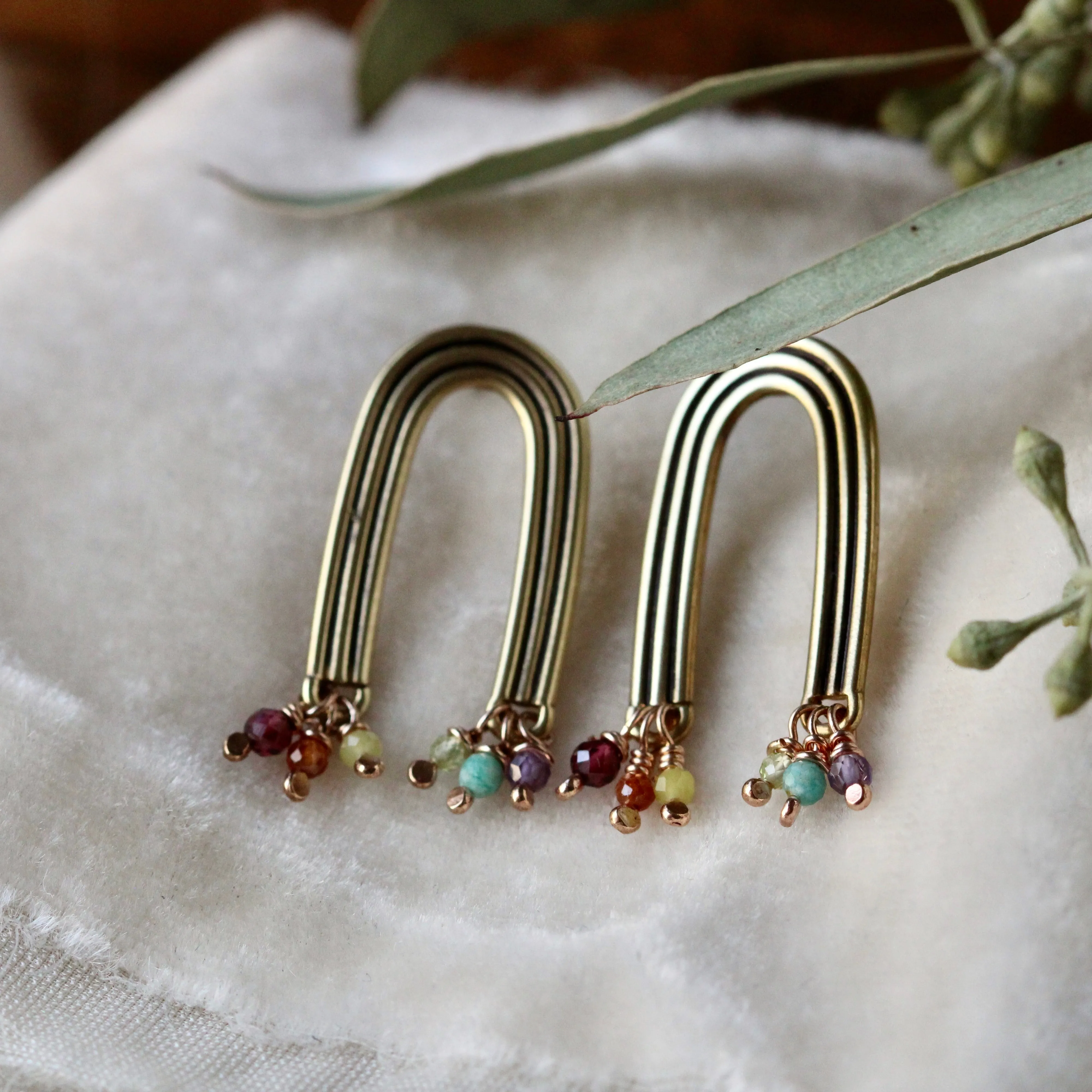 Talismans Of Hope Rainbow Bronze Post Earrings