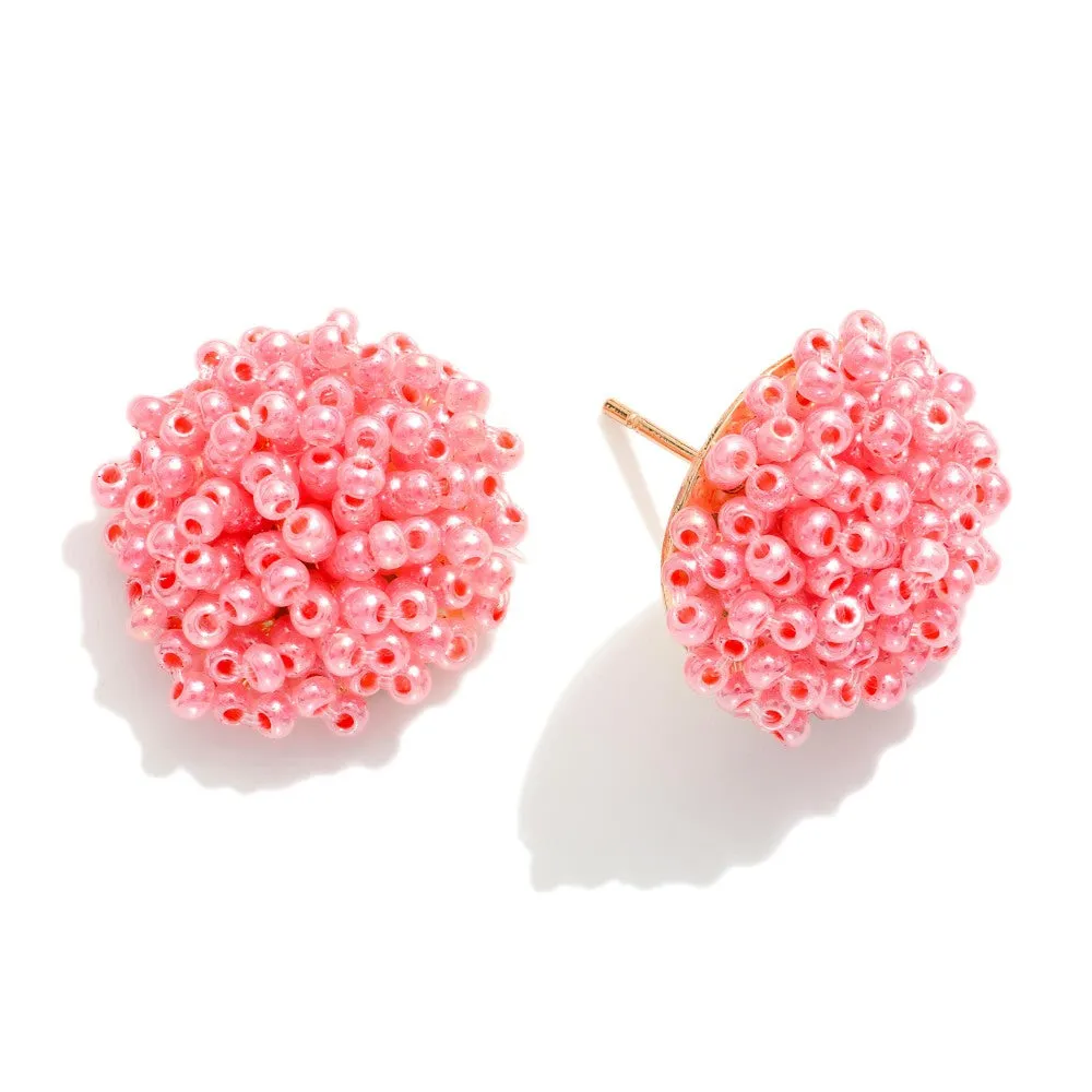 Tell Your Tale Cluster Seed Beaded Stud Earring