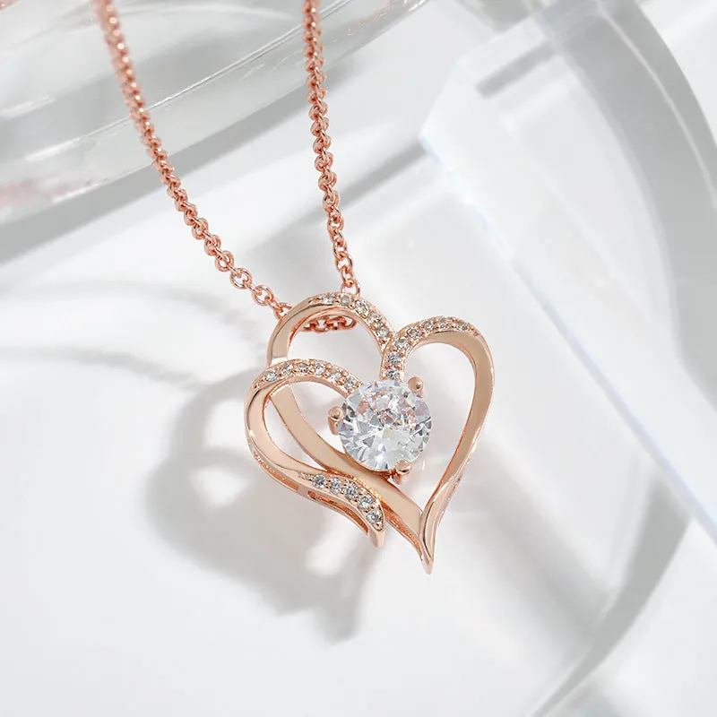 Zircon Rhinestone Love Necklace Valentine's Day